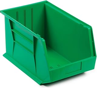 QUANTUM STORAGE SYSTEMS 4271912 Plastic Hang & Stack Bin, Green - 18 x 11 x 10 in.