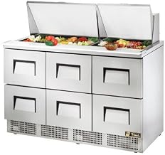 TRUE TFP-72-30M-D-6 Mega Top Refrigerated Sandwich Prep Unit, 72" W, Six Drawers, (30) 1/6 Size Pans