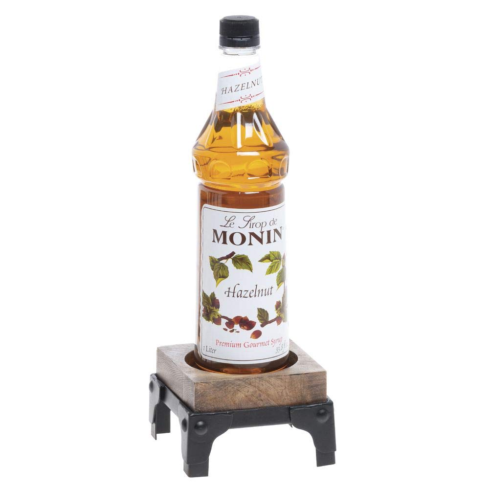 Small Mango Wood & Iron Display Stand by HUBERT – Iron, Black, Model MDA-817-03