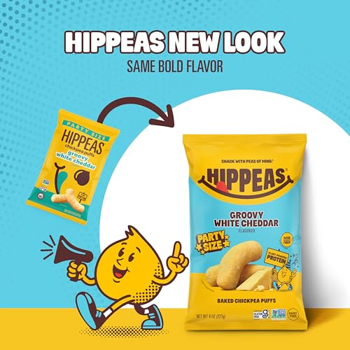 HIPPEAS Groovy White Cheddar / 8 Ounce (Pack of 1) / 1 Puffed Snacks