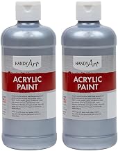 Metallic Acrylic Paint 16 oz., Silver, Pack of 2