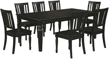 Furnifact Solid Wood Dining Furniture 9 Piece Set, Kitchen Table and Chairs Dining Room Table Set for 8 with Wooden Seats