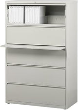 Lorell 60442 Lateral File,5-Drawer,36-Inch x18-5/8-Inch x67-5/8-Inch, Lt Gray