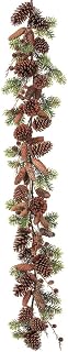 6ft Artificial Spruce Pine & Pinecone Garland -Green/Brown (Pack of 2)