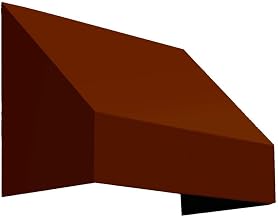 AWNTECH 10.38 FT. NEW Yorker Fixed Awning 124.5 in. W X 24 in. H X 48 in. D Acrylic Fabric in Terracotta NK24-10TER