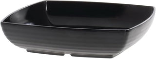 G.E.T. Milano Ribbed Collection 4 qt Square Black Melamine Bowl - 11" L x 11" W x 3" H