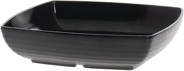 G.E.T. Milano Ribbed Collection 4 qt Square Black Melamine Bowl - 11" L x 11" W x 3" H