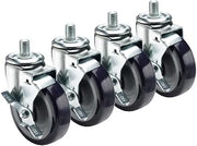Krowne 28-147S Krowne Heavy Duty 3/4"-10 Threaded Stem Caster, Swivel with Brake, 5" Diameter, 3/4"-10 x 1" Threaded stem, 500 lbs per Caster Load Capacity (Set of 4)​​‌​‍​​‌‌​‌‌‍​​‌‌​‌‌‍​​‌‌‌​‍