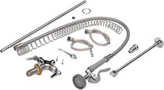 T&S Brass B-2349 Pre-Rinse Spring Action Deck Mount Single Hose Base Flex Connector Hoses