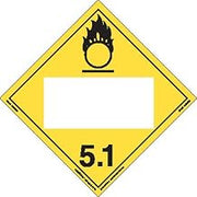 Labelmaster ZRV6B Oxidizer Hazmat Placard, Blank, Rigid Vinyl (Pack of 25)