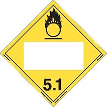 Labelmaster ZRV6B Oxidizer Hazmat Placard, Blank, Rigid Vinyl (Pack of 25)