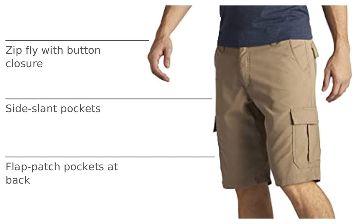 Men's Big & Tall Performance Cargo Short by Lee – 46, Polyester, Lion, Model 22851