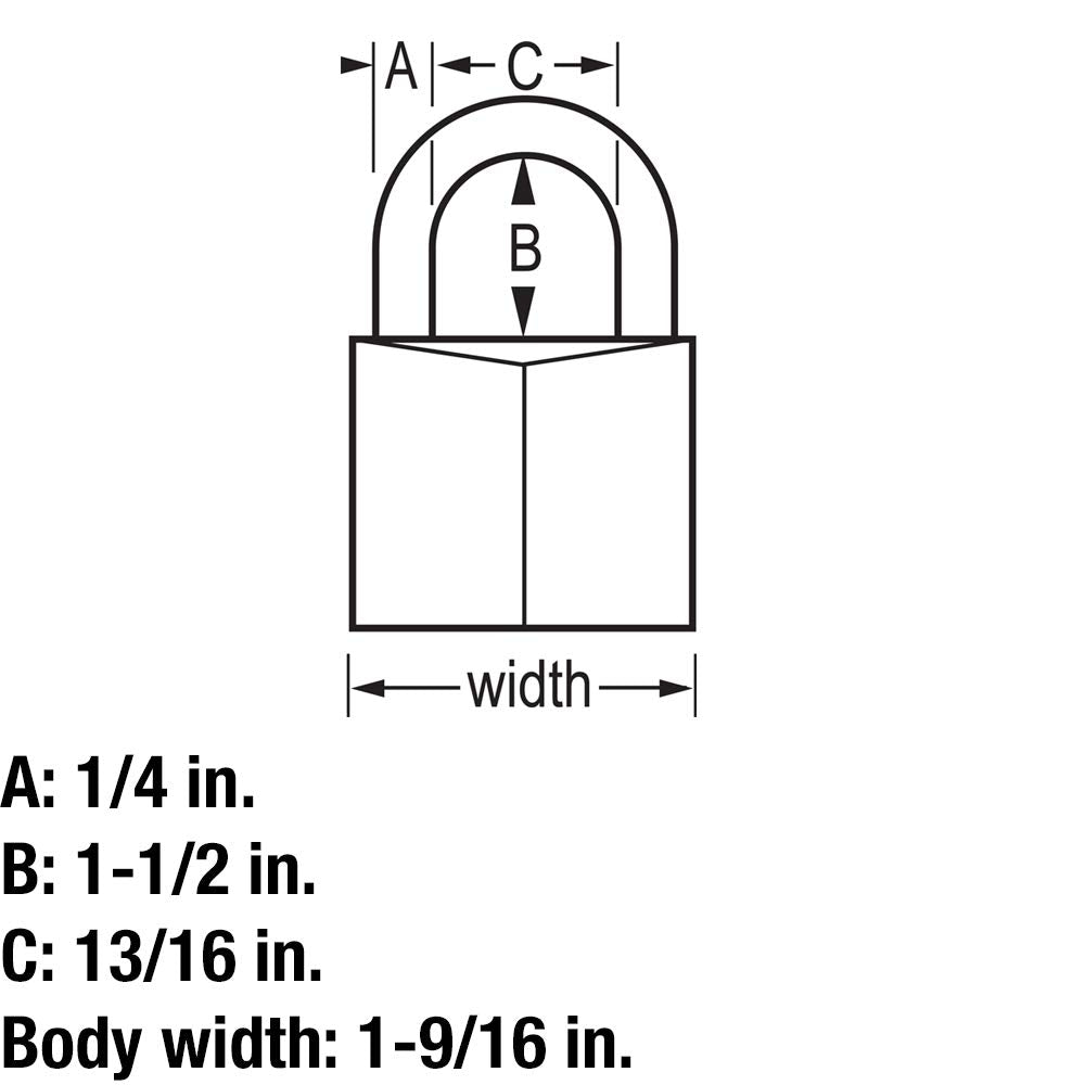 Solid Brass Padlock with Key by Master Lock – 1 Pack, Brass, Model 140DLF