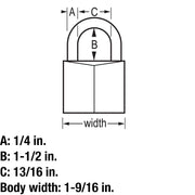 Master Lock 1 Pack / Long Shackle / Brass Keyed Padlocks