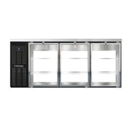 BBC79S-GD-PT Three Section Glass Door Refrigerated Pass-Thru Back Bar Cooler by Continental Refrigerator – Commercial Grade