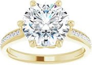 AVERA DIAMOND 1CT-3CT Unique Moissanite Engagement Ring for Women, Round Cut Channel Set Wedding Ring Gifts for Women, 925 Silver, 10K/14K/18K Solid Gold Jewelry (1 CT, Yellow)