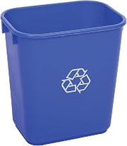 Global Industrial Plastic Recycling Wastebasket, 13-5/8 Qt., Blue