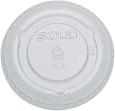 Solo PL4N Clear Souffle PET Portion Cup Lids, 3.1-Inch Diameter, 2500/CT