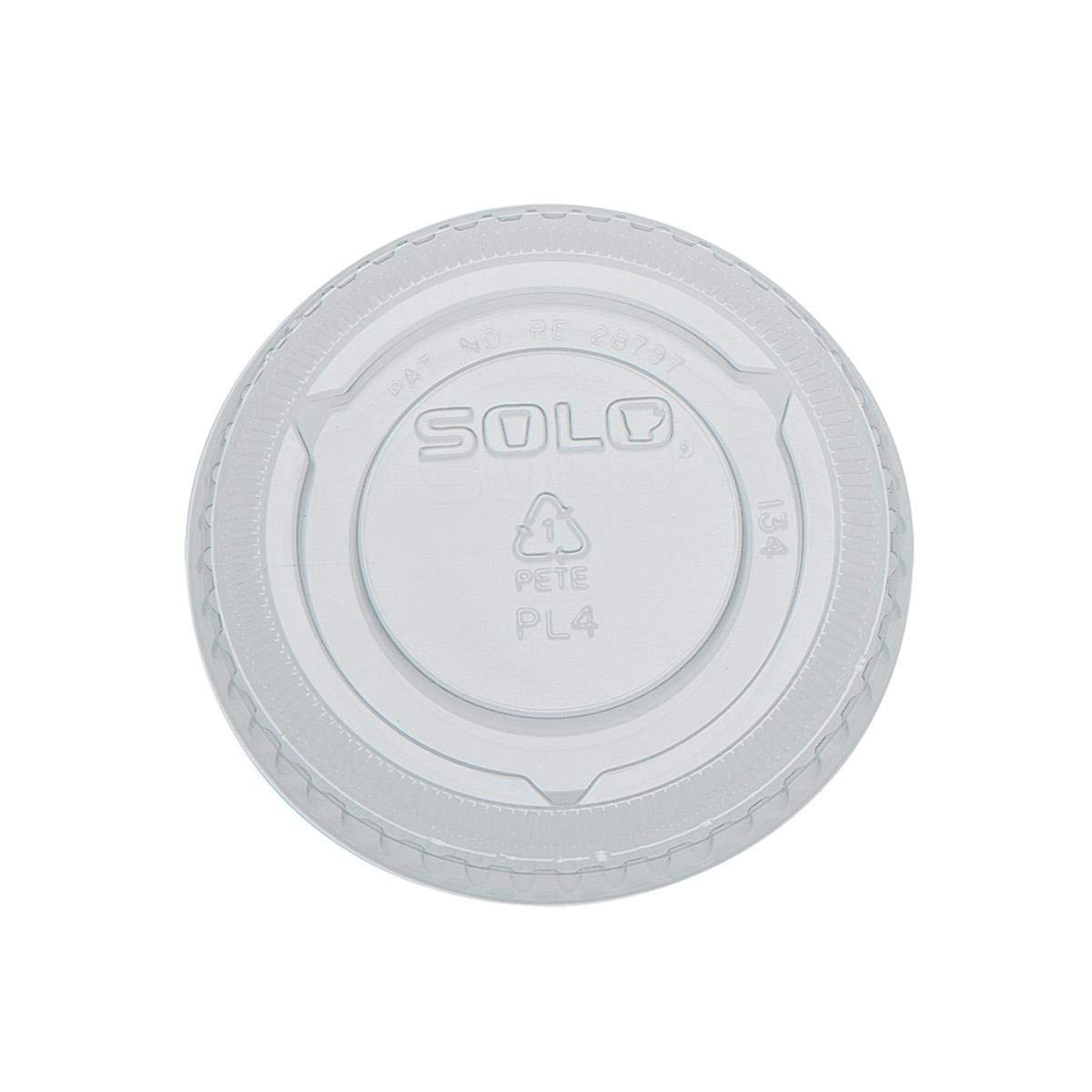 DCC PL4N No-Slot Plastic Cup Lids – 9.0 ounces, Polyethylene Terephthalate, Clear, Model DCCPL4N