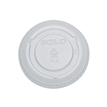 DCC PL4N No-Slot Plastic Cup Lids – 9.0 ounces, Polyethylene Terephthalate, Clear, Model DCCPL4N