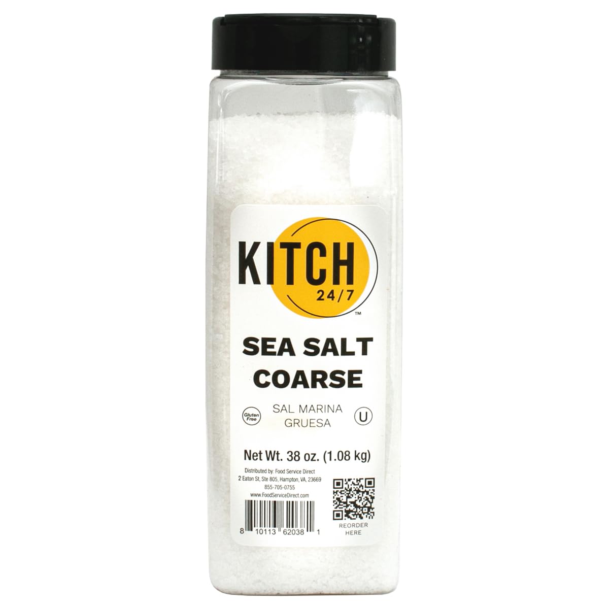 KITCH 24/7 Coarse Sea Salt by KITCH24/7 – 38 Ounce (Pack of 1), Model 23073274
