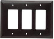 Legrand Pass & Seymour TPJ263 Trademaster Jumbo Oversized Unbreakable Nylon Wall Plate, 3 Gang, Three Decorator Rocker GFCI Cover, Brown (1 Count)