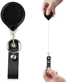 KEY-BAK Super Duty Mini Bak Retractable Badge Holder for Healthcare & Office Professionals (Black)