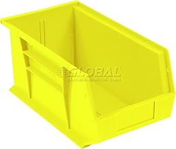 Global Industrial Plastic Storage Bin, 5-1/2 x 14-3/4 x 5, Yellow, Lot of 12