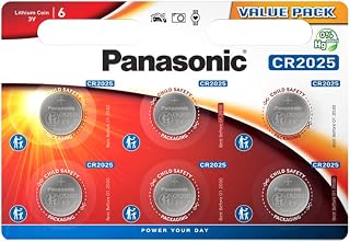 Panasonic 2582 CR 2025 Lithium Button Cell Battery (6 Batteries)