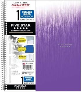 Clouded Spiral Notebook 1 Subject College Ruled Purple - Five Star Purple