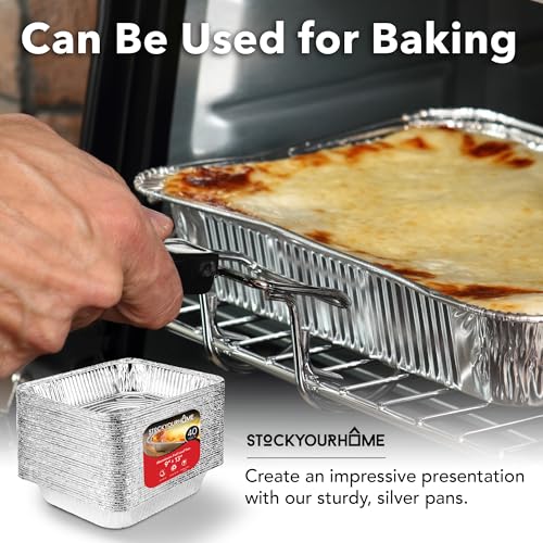 Stock Your Home 40 Pack / Silver / 96.0 ounces Disposable Cookware