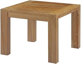 Brown Outdoor Patio Wood Side Table, Suitable for Outdoor Spaces, Weather-Resistant, Lightweight, Versatile, Stylish for Patio