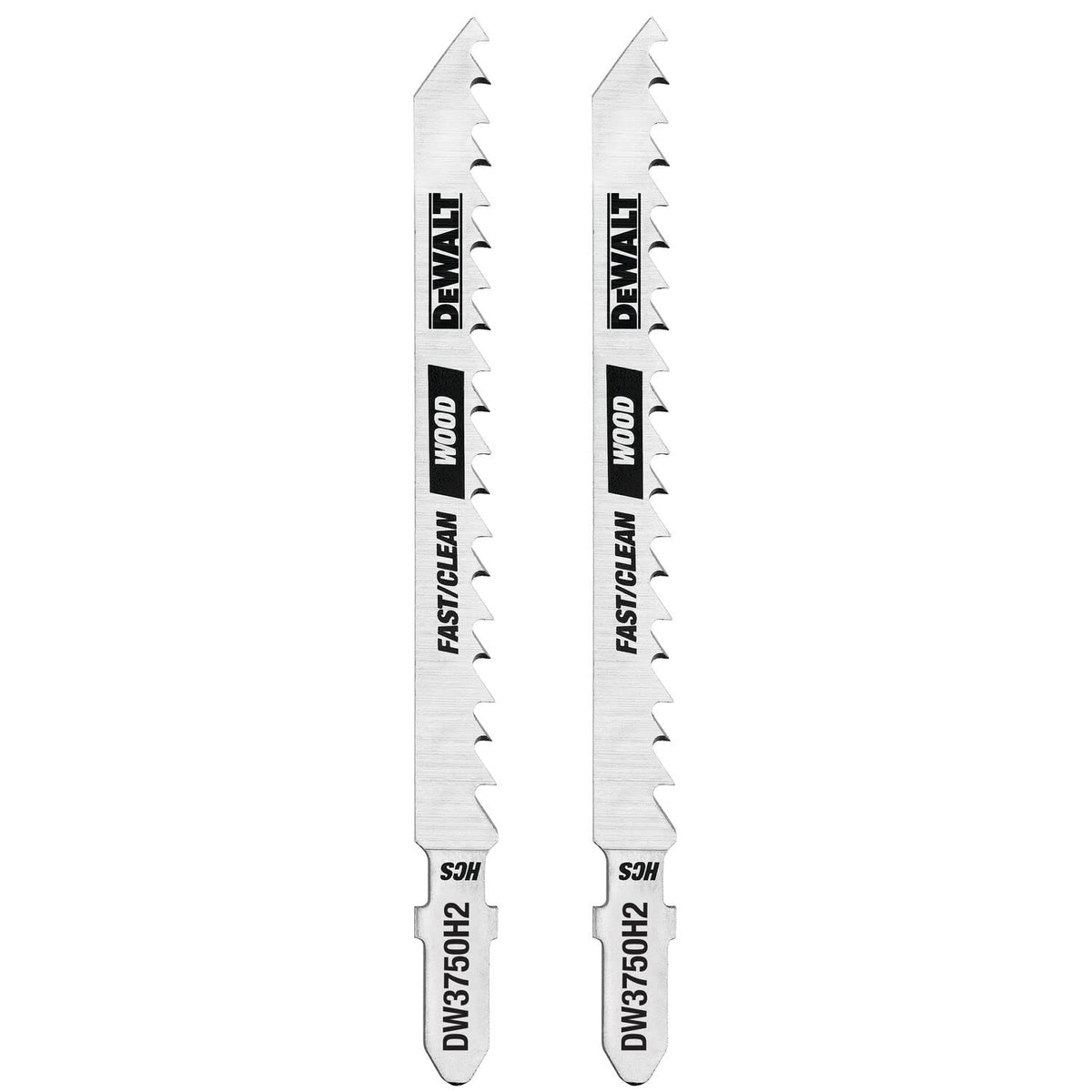 4-Inch 6TPI Fast Wood Cut High T-Shank Jig Saw Blade (2-Pack) by DEWALT – One Size, Cobalt, Multi, Model DW3750H2
