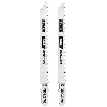 4-Inch 6TPI Fast Wood Cut High T-Shank Jig Saw Blade (2-Pack) by DEWALT – One Size, Cobalt, Multi, Model DW3750H2