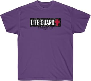 Life Guard - He Who Has The Son Has Life - Christian T-Shirt 4X-Large Purple