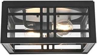 Elegant Lighting Harley 11" Outdoor Flush Mount in Black