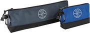 KLEIN TOOLS 55559 Stand-Up Zipper Bag Tool Pouch with Carabiners, 7-Inch Blue and 14-Inch Gray Utility Bags with Reinforced Bottom, 2-Pack