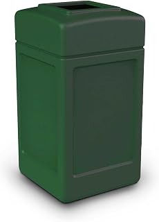 Commercial Zone Square Waste Receptacle, 42 Gallon, Forest Green