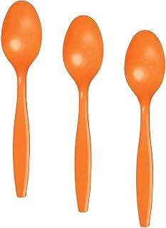 Creative Converting Sunkissed Orange Plastic Spoon, 24 Count (Pack of 3)