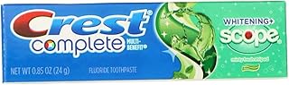 Crest Complete Multi-Benefit Fluoride Toothpaste, Whitening + Scope, Minty Fresh 0.85 oz (Pack of 8)