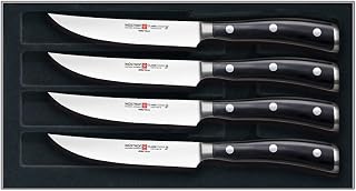 Wusthof Classic Ikon 4 Piece Steak Knife Set, Silver