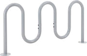 Global Industrial Deluxe Wave Bike Rack, 7-Bike Capacity, Flange Mount, Gray