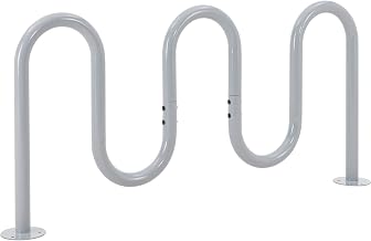 Global Industrial Deluxe Wave Bike Rack, 7-Bike Capacity, Flange Mount, Gray