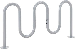 Global Industrial Deluxe Wave Bike Rack, 7-Bike Capacity, Flange Mount, Gray