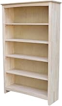 Furnifact Unfinished Bookcase with Versatile Shelving, Durable Construction, Stylish Design for Living Room, Office, and Library Storage