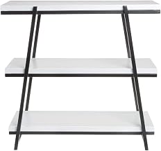 HUBERT Cerve Collection Black 3-Tier Angled Display with White Shelves - 20 7/8" L x 7 27/64" W x 20 21/32" H