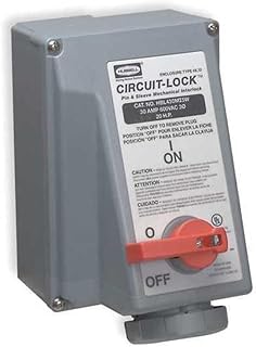 Hubbell HBL430MI5W Pin and Sleeve IEC Mechanically Interlocked Receptacle, 3 Pole, 4 Wire, 30 amp, 3 Phase, 600V, Watertight