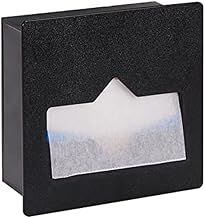Dispense-Rite FMT-1BT Built-in Midget Size Waxed Paper Tissue Dispenser, 7-1/2" H x 7-1/8" W Cut-Out, Black Polystyrene, 8" H x 8-1/4" W x 3-1/2" D