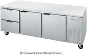 Three-Section 72 in. Undercounter Refrigerator w/ 4 Drawers, UCRD72A-4