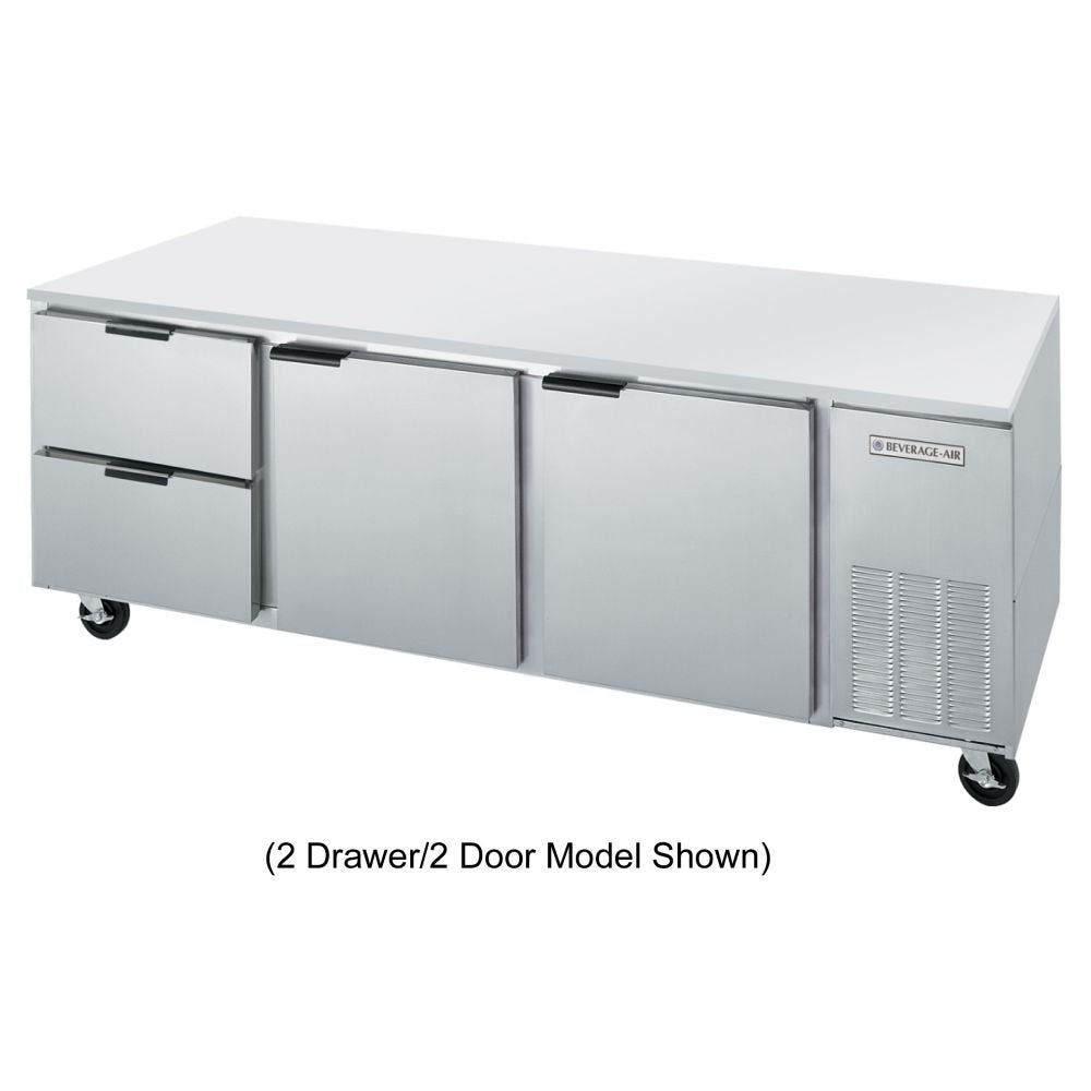 Three-Section 72 in. Undercounter Refrigerator w/ 4 Drawers by Beverage Air – 21.5 cubic_feet, Model UCRD72A-4